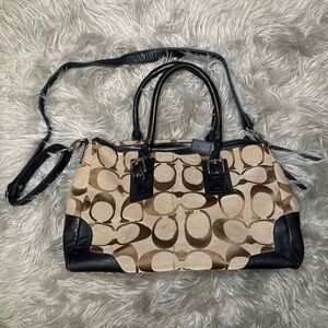Coach Tan and Black Crossbody Bag